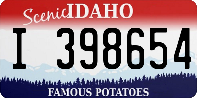ID license plate I398654