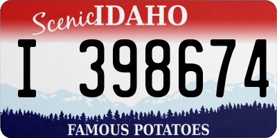 ID license plate I398674