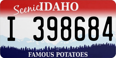 ID license plate I398684