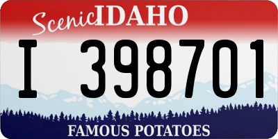 ID license plate I398701