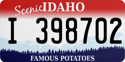 ID license plate I398702