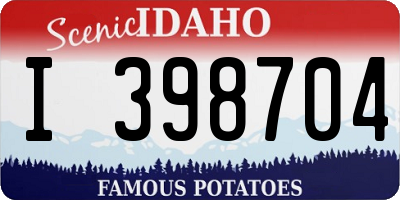 ID license plate I398704