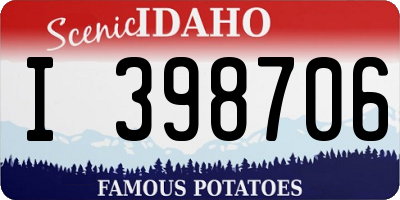 ID license plate I398706
