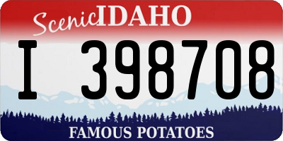 ID license plate I398708