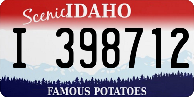 ID license plate I398712