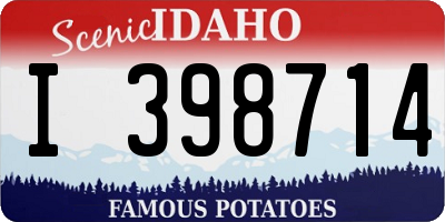 ID license plate I398714