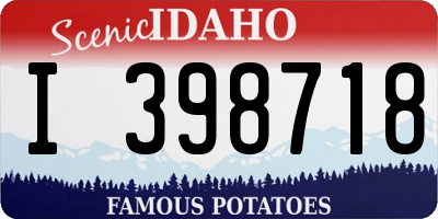 ID license plate I398718