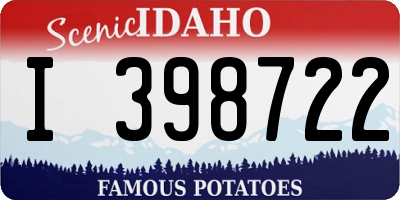 ID license plate I398722
