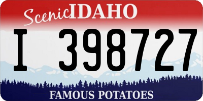 ID license plate I398727