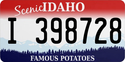 ID license plate I398728