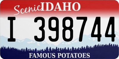 ID license plate I398744