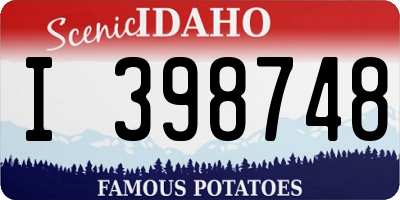 ID license plate I398748