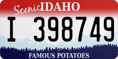 ID license plate I398749