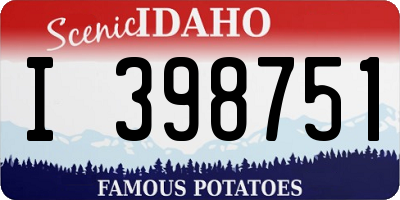ID license plate I398751
