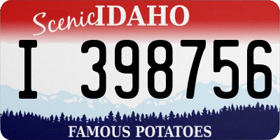 ID license plate I398756