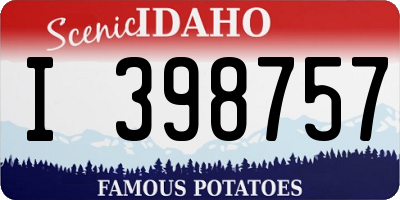 ID license plate I398757