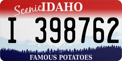 ID license plate I398762