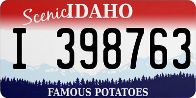 ID license plate I398763