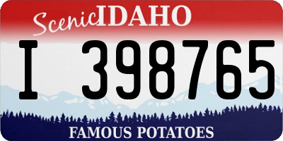 ID license plate I398765