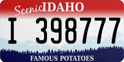 ID license plate I398777