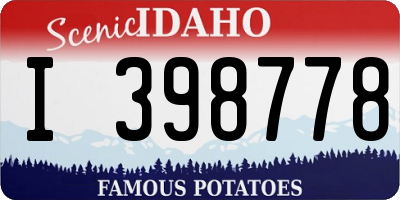 ID license plate I398778