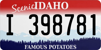 ID license plate I398781