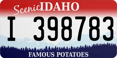 ID license plate I398783