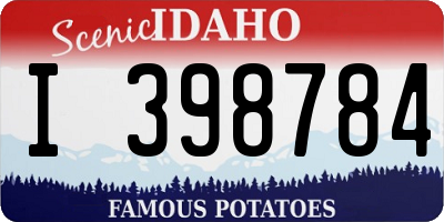 ID license plate I398784