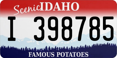 ID license plate I398785