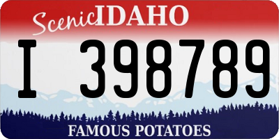 ID license plate I398789