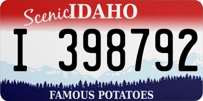ID license plate I398792