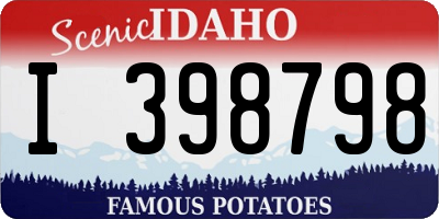 ID license plate I398798