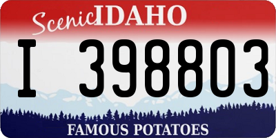 ID license plate I398803