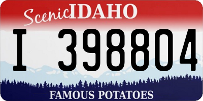 ID license plate I398804
