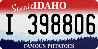 ID license plate I398806