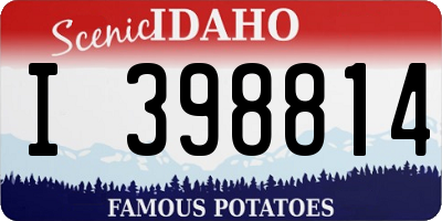 ID license plate I398814