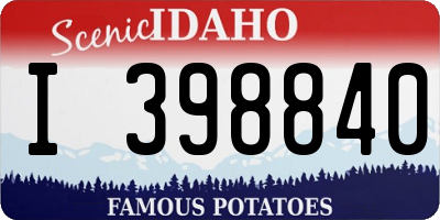 ID license plate I398840