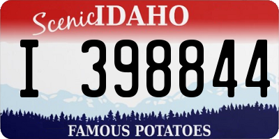 ID license plate I398844