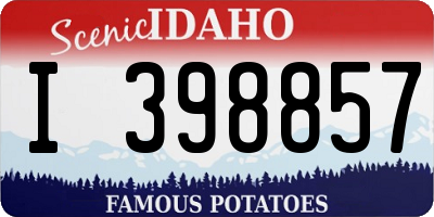 ID license plate I398857