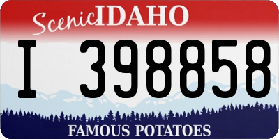 ID license plate I398858