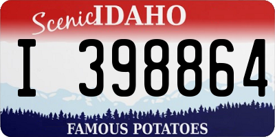 ID license plate I398864
