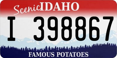 ID license plate I398867