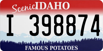 ID license plate I398874