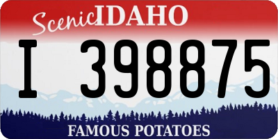 ID license plate I398875