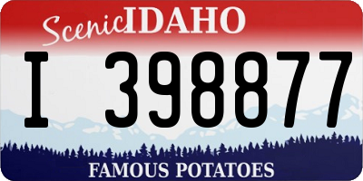ID license plate I398877