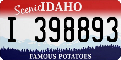 ID license plate I398893