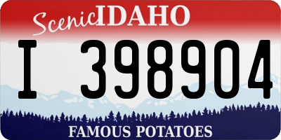 ID license plate I398904