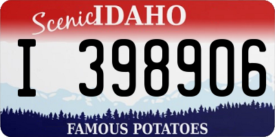 ID license plate I398906