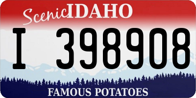 ID license plate I398908