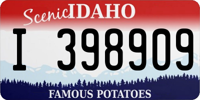 ID license plate I398909